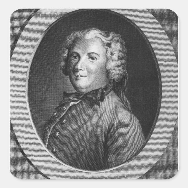 Pierre Carlet de Chamblain, bekannt als Marivaux Quadratischer Aufkleber (Vorderseite)