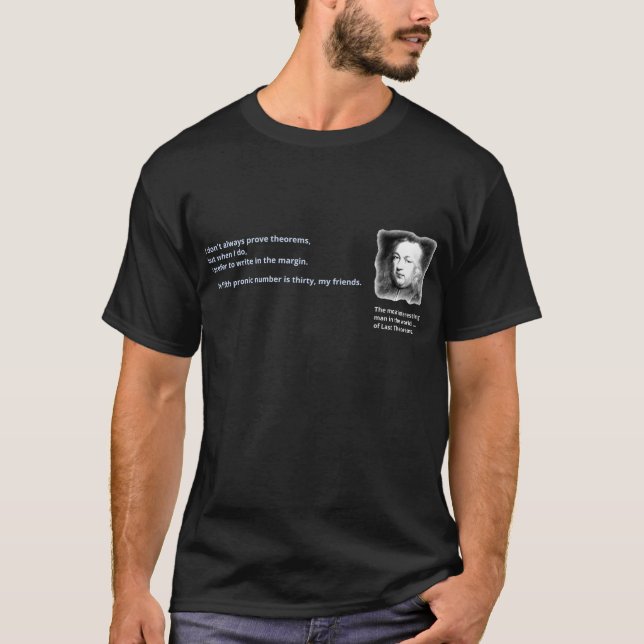 Pierre de Fermats letztes Theorem T-Shirt (Vorderseite)