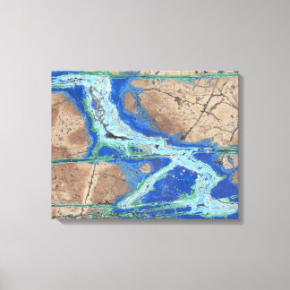 Pierre de Malachite azurite sur toile enveloppée