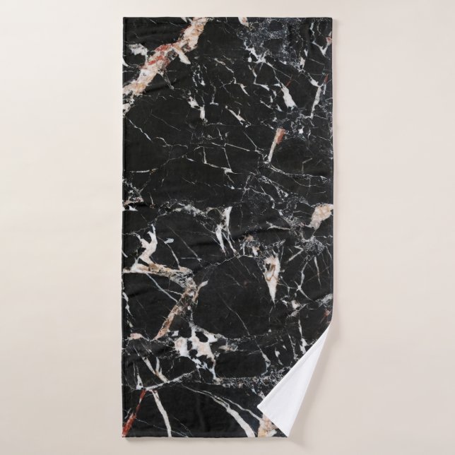 Pierre de marbre noir arrière - plan naturel mar a (Serviette de bain)