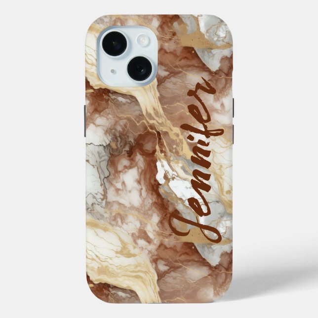 Pierre de marbre or Terre ton iPhone / coque ipad (Verso)