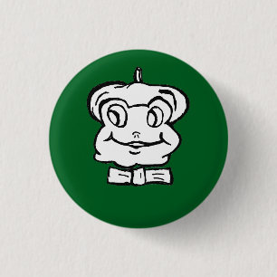 Pierre der Frosch auf grünem Hintergrund der  Button
