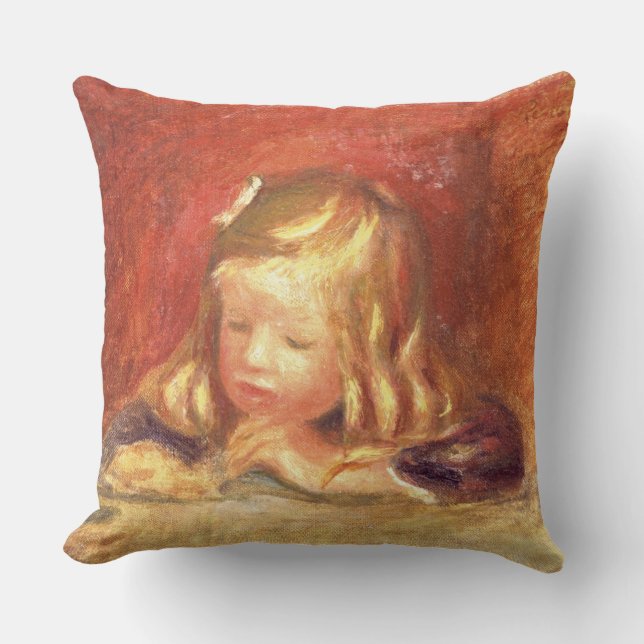 Pierre ein Renoir | Coco am Tisch Kissen (Vorderseite)
