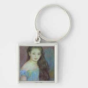 Pierre ein Renoir junges Mädchen mit blauen Schlüsselanhänger