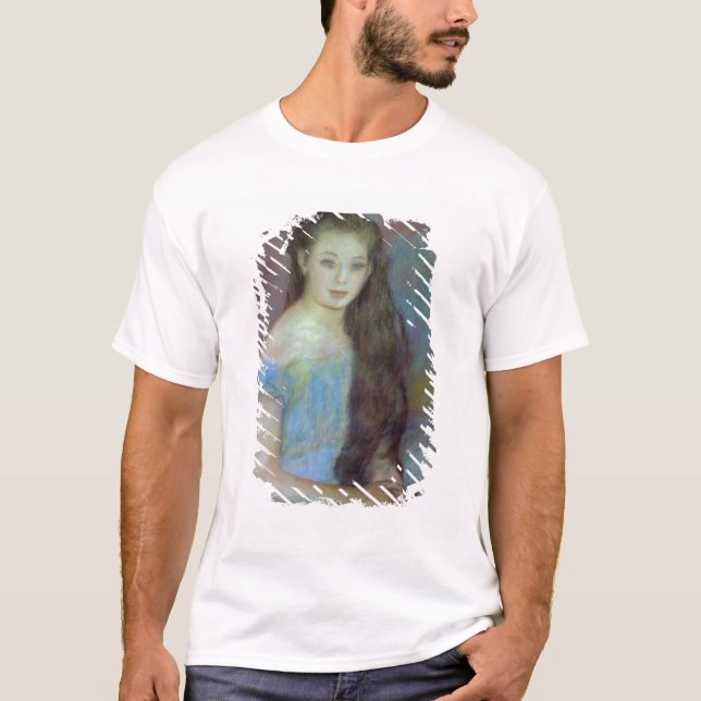 Pierre ein Renoir | junges Mädchen mit blauen T-Shirt (Vorderseite)