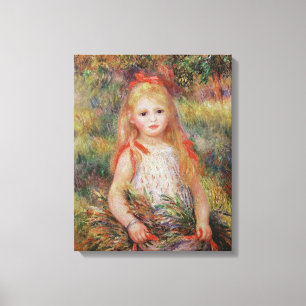 Pierre ein Renoir kleines Mädchen-tragende Leinwanddruck