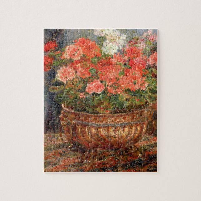 Pierre ein Renoir | Pelargonien in einem kupfernen (Vertikal)