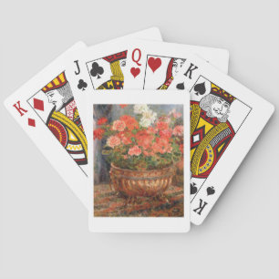 Pierre ein Renoir Pelargonien in einem kupfernen Spielkarten