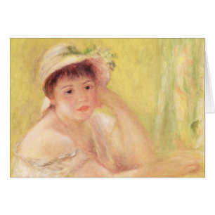Pierre eine Renoir Frau in einem Strohhut