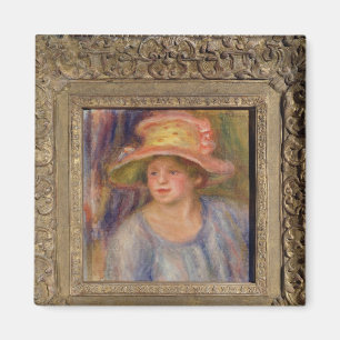 Pierre eine Renoir   Frau mit einem Hut Magnet