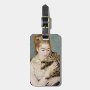 Pierre eine Renoir Frau mit einer Katze Gepäckanhänger