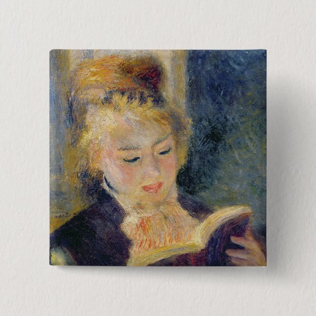 Pierre eine Renoir | Mädchen-Lesung Button (Vorderseite)