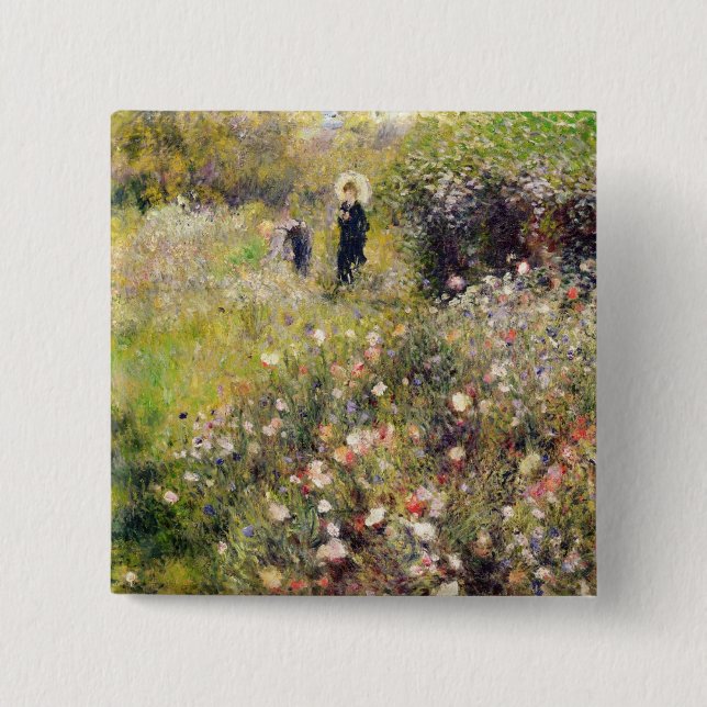 Pierre eine Renoir | Sommer-Landschaft Button (Vorderseite)