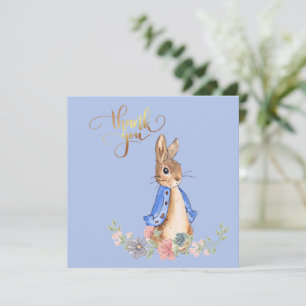 Pierre le lapin avec Merci d'or Texte