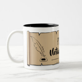 Pierre Notary Public Scroll Feather Quill Zweifarbige Tasse