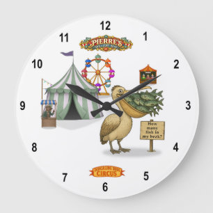 Pierre Pelicans brillanter Schnabel Große Wanduhr