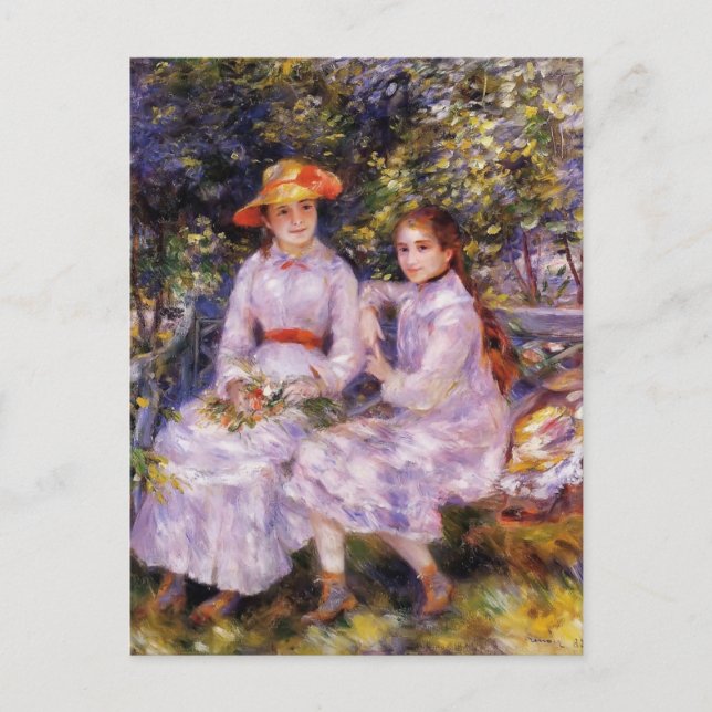 Pierre Renoir - Die Töchter von Paul Durand Ruel Postkarte (Vorderseite)