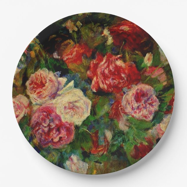 Pierre Renoir Gemälde, Rose, berühmte Kunstwerke Pappteller (Vorderseite)