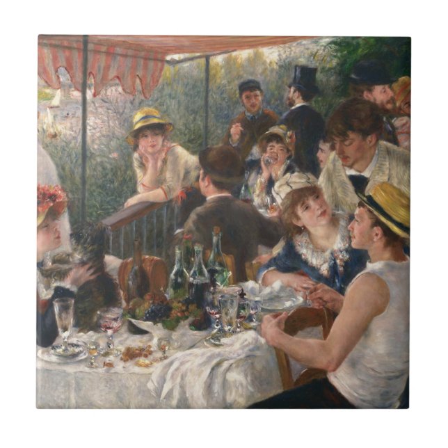 PIERRE RENOIR - Mittagessen des Bootfahrt-Party Fliese (Vorderseite)