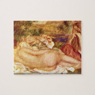 Pierre Renoir - Puzzlespiel mit zwei Badegästen