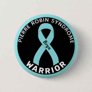 Pierre Robin Syndrome Warrior Ribbon Black Button