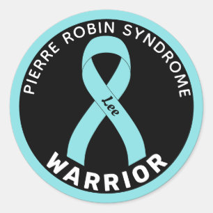 Pierre Robin Syndrome Warrior Ribbon Black Runder Aufkleber
