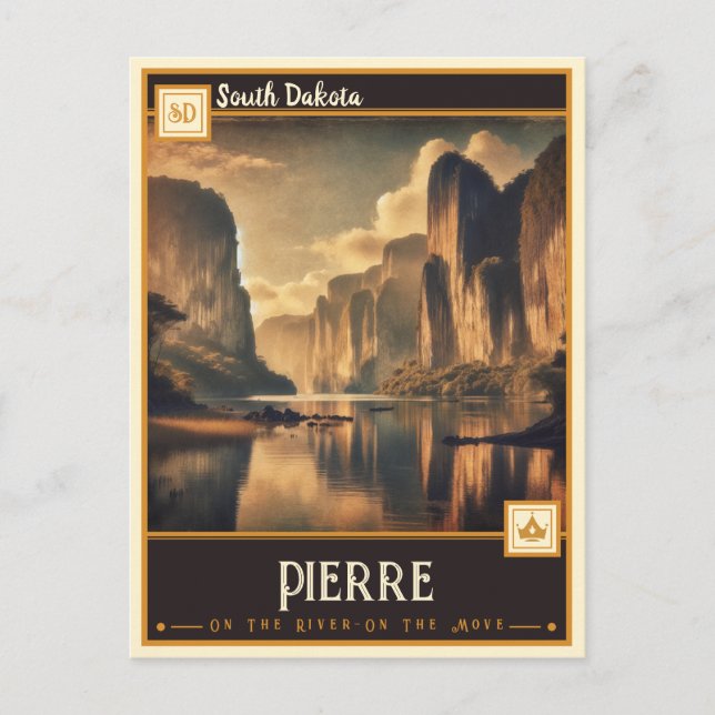 Pierre, South Dakota | VINTAG Postkarte (Vorderseite)