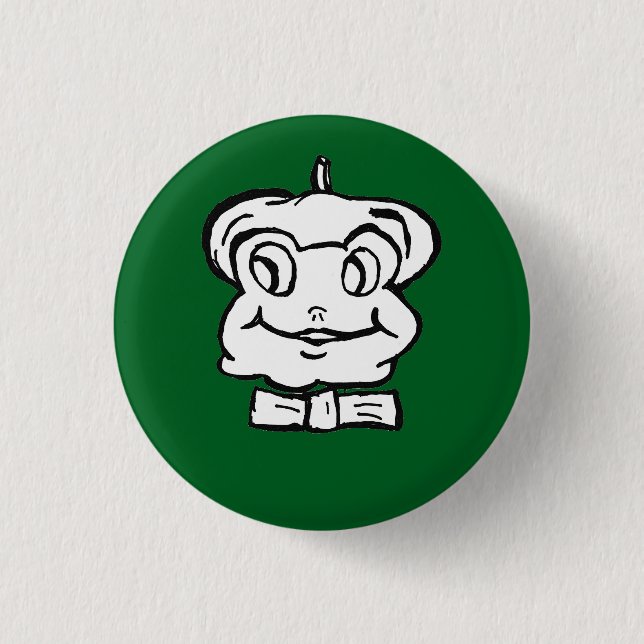 Pierre the Frog auf grünem Hintergrund Button (Vorderseite)
