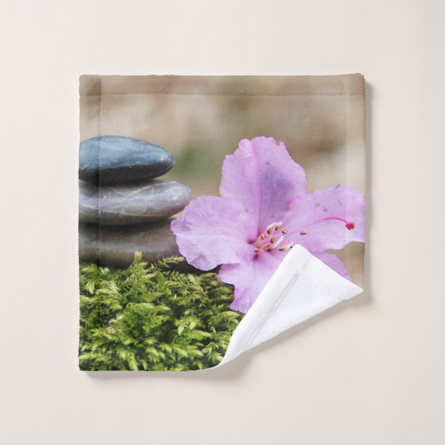 Pierre zen Lotus Fleur Paysage (Gant de toilette)