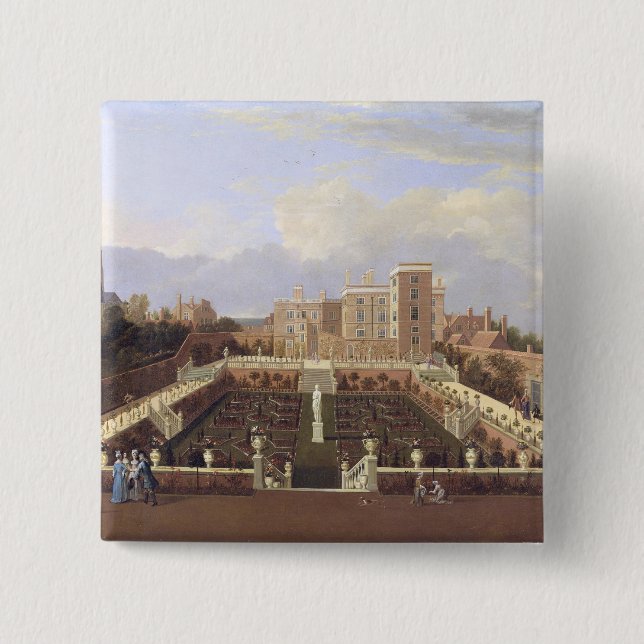Pierrepont Haus, Nottingham, c.1708-13 (Öl auf Ca Button (Vorderseite)