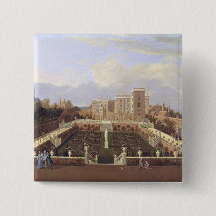 Pierrepont Haus, Nottingham, c.1708-13 (Öl auf Ca Button