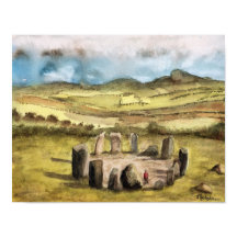 Pierres anciennes, Irlande, Aquarelle, poster