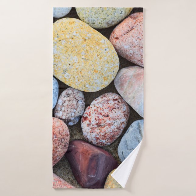 Pierres Brown jaunes et grises (Serviette de bain)