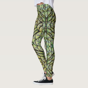 Pierres de plumes arrière de paon Leggings