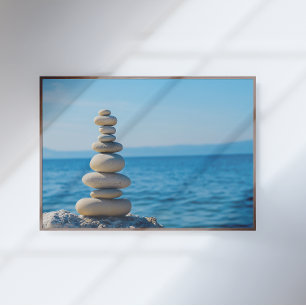 Pierres Équilibrées Art mural zen minimaliste