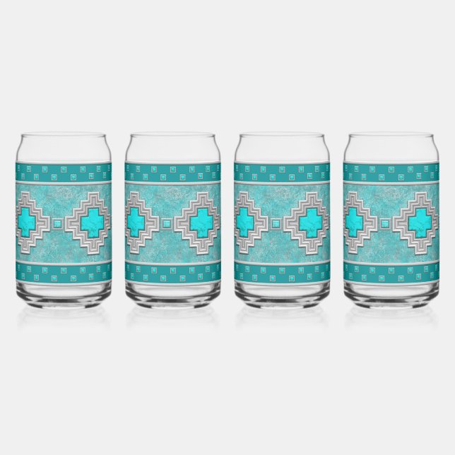 Pierres Turquoise Sud-Ouest Motif géométrique (Recto)