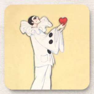 Pierrot mit rotem Herzen von Sophia Chiostri Getränkeuntersetzer