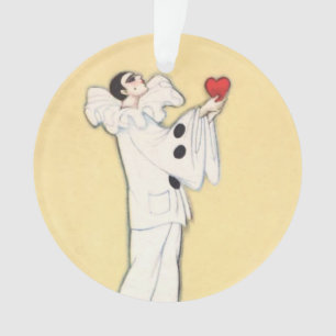 Pierrot mit rotem Herzen von Sophia Chiostri Ornament
