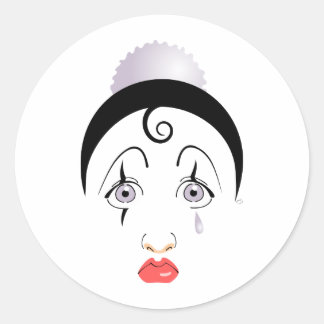 Pierrot Runder Aufkleber