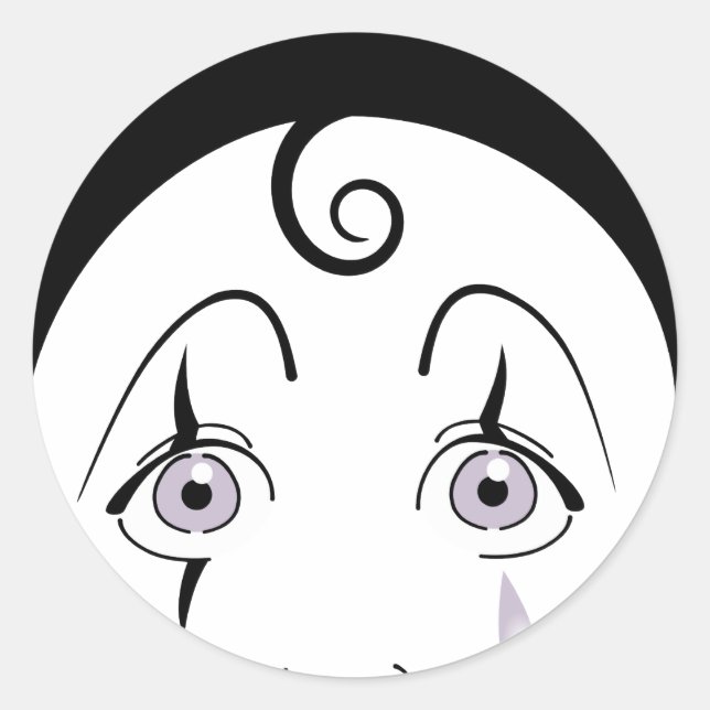 Pierrot Runder Aufkleber (Vorderseite)