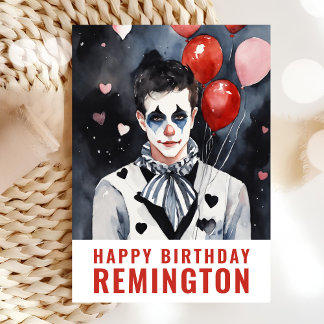 Pierrot schwarz-weiß karte