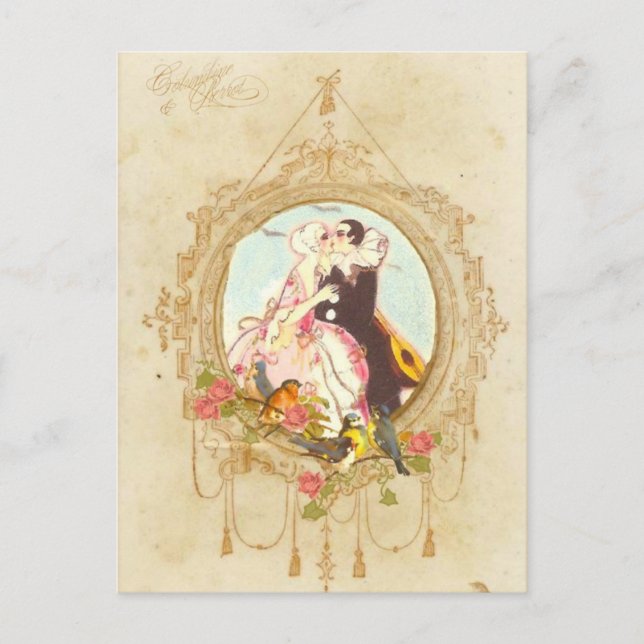 Pierrot und Columbine Postkarte (Vorderseite)