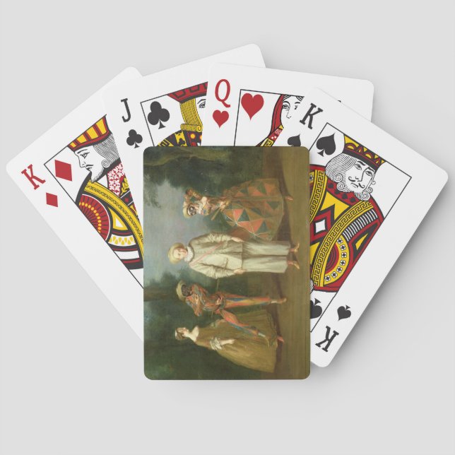 Pierrot und Harlekin Spielkarten (Rückseite)