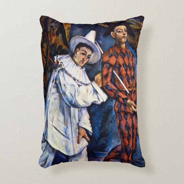 Pierrot und Harlequin, Mardi Gras von Paul Cezanne Dekokissen (Vorderseite(Vertikal))