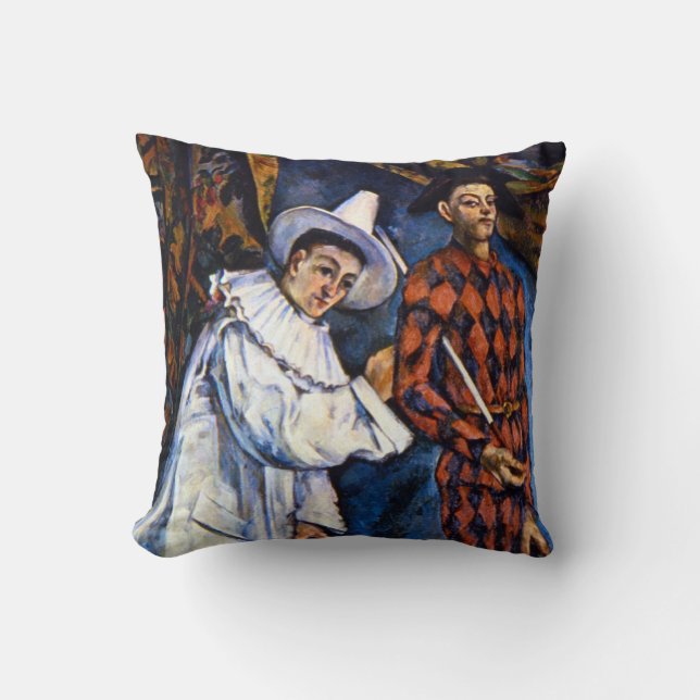 Pierrot und Harlequin, Mardi Gras von Paul Cezanne Kissen (Vorderseite)
