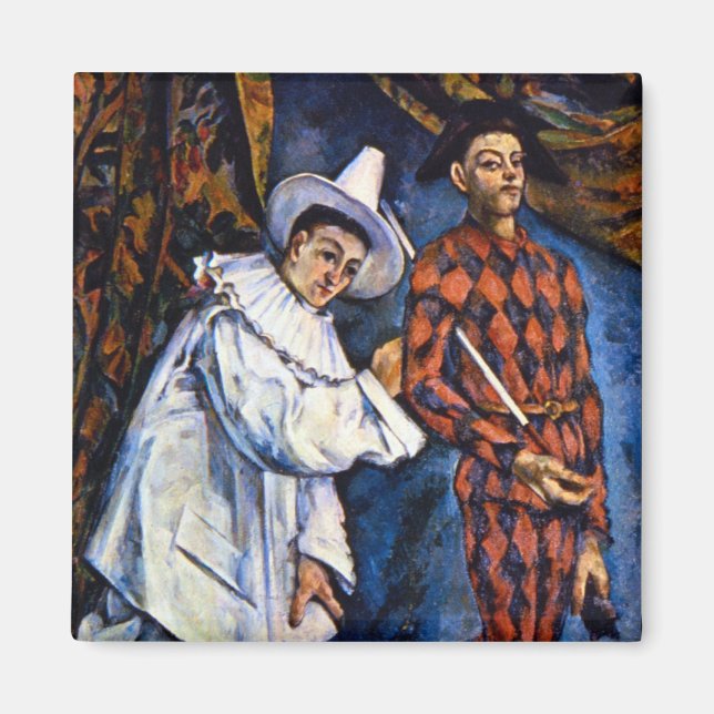 Pierrot und Harlequin, Mardi Gras von Paul Cezanne Magnet (Vorne)