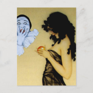 „Pierrot und Versuchung“ von Raphael Kirchner Postkarte