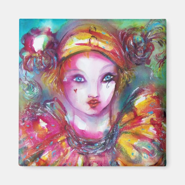 PIERROT / Venezianische Maskenmasken Magnet (Vorne)