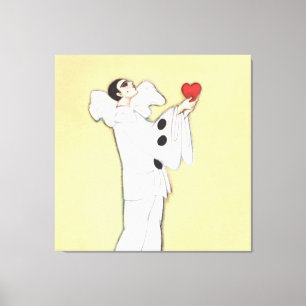 Pierrot with Red Heart von Sophia Chiostri Leinwanddruck