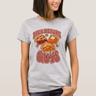 Pies Before Guys Lustiges Thanksgiving Retro T-Shirt